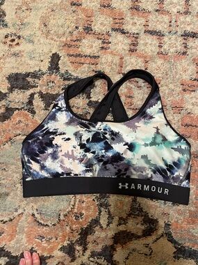 Under Armour Women's Black, Teal & Purple Printed Sports Bra
